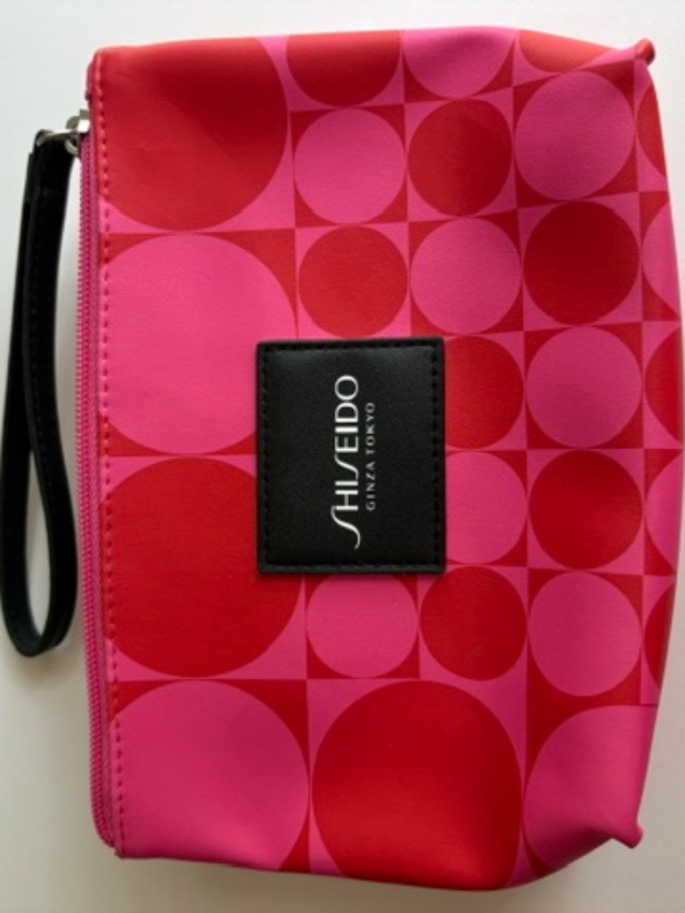 Shiseido Ginza Tokyo Red Patent with Zipper Cosmetic Makeup Bag